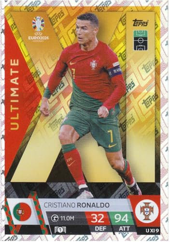 Cristiano Ronaldo Stürmer Portugal t 11.0M Topps Ultimate Holo Foil Euro 2024 Fußball Sammelkarte U XI 9