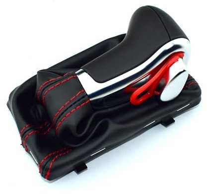 HSENY Automatischer automatischer Schaltknauf, passend for Audi A6 C6 A3 8P A4 B8 A5 Q5 2009 2010 2011 2012 2013 2014(Red line black)