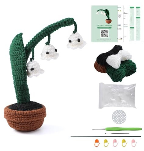 Jodimitty Häkelset Tiere Häkeln für Anfänger Erwachsene Halloween Geister Topfpflanze All-in-One Häckeltierchen Set DIY Puppe Tierstil Crochet Set mit Anleitung, Häkelzubehör DIY Bastelgeschenke