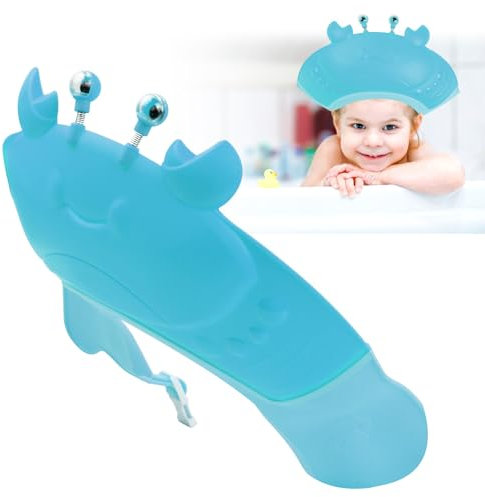 Duschhaube Kinder Shampoo Kappe, Baby Bath Shower Cap, Schutz Baby Verstellbare Haare Waschen Kinderschutz Schild Haarwaschhilfe Badehaube Kinder, Schutz von Augen und Ohren Verwendet (Blau)