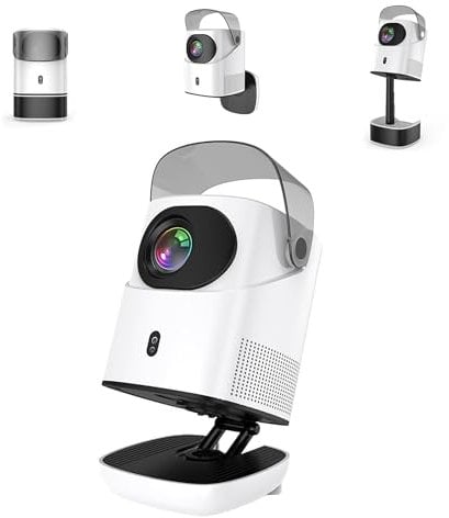 TS-2 Portable Projector with Foldable Stand,1200 ANSI Lumen Native 1080P Smart Projectors with WIFI & Bluetooth,Auto Keystone Wall projector,Support Phone/Laptop/TV Stick/USB,HIFI DSP,Outdoor Indoor