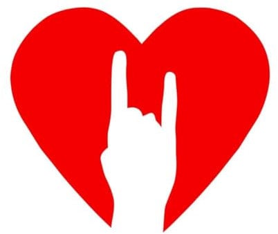 Mural and Wall Vinyl Decal Rock ON Rock n Roll Sign of Horn Music 54x60.5cm Removable Without Leaving Glue Large red