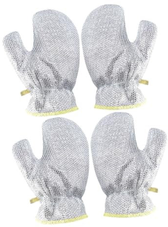 Beaupretty 2pares Guantes De Limpieza Multifuncionales De Acero Inoxidable Impermeables y Reutilizables De Guantes Antideslizantes Para Lavar Platos y Tareas Domésticas La Cocina