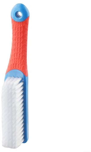 Wire Brush with Nylon Bristles, 160mm Handle for Car Interior Cleaning, Roof Fabric & Leather Seat Maintenance, Floor Mat Scrubbing(5 Row Plastic White)