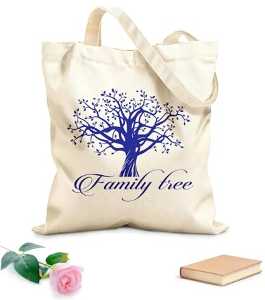 AILOONG Logo Arbre généalogique Citation Arbre de vie Cabane en toile écrue tissu épais de 340g/m² Utilise comme sac à outils