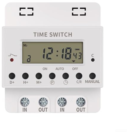 Hosrivae Digitale Zeitschaltuhr, 220 V, 60 A, KG316T, programmierbarer Controller mit LCD, 28 Gruppen, wöchentlicher Stundenplan, Haus, Garten, Pumpe, Heizungslicht, elektronisches Unterbrecherzubehör