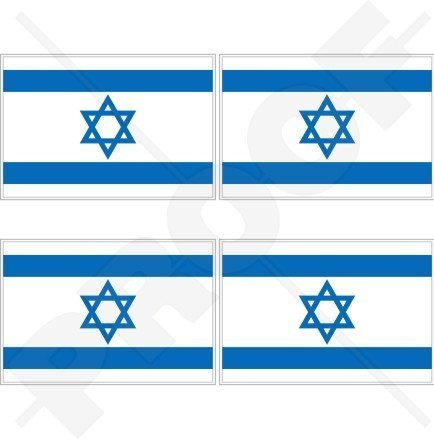 Israel Israelische Flagge jüdisch 50mm Auto & Motorrad Aufkleber, x4 Vinyl Stickers