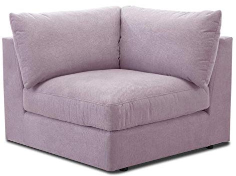 CAVADORE Sofa-Modul Fiona Spitzecke / Ecke für Wohnlandschaft oder XXL-Sessel / 107 x 90 x 107 / Webstoff flieder-lila