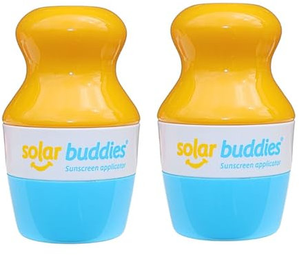 Duo Blue Pack Of Solar Buddies Aplicador de esponja recargable enrollable para niños, adultos, familias, tamaño de viaje para 100 ml, apto para protección solar, crema solar y lociones