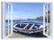 LuxHomeDecor Quadro Finestra Napoli 100x75 cm Stampa su Tela con Telaio in Legno Arredamento Arte Arredo Moderno