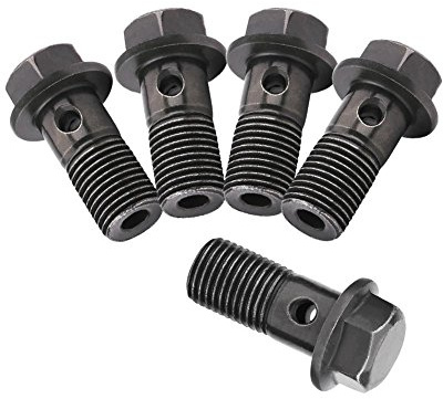 Keenso Brake Banjo Bolt, 5pcs Motorcycle Banjo Bolts & Washers for Brake Caliper Master Cylinder M10 x1.25/M10 * 1.0mm(M10×1mm) Automotive Interior and Exterior