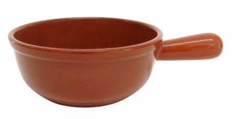 Cazuela tartera olla alta en barro esmaltado con mango 25X18X7 CM