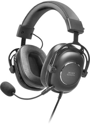 Mars Gaming MH6, Cuffie Al Neodimio, Microfono Rimovibile, Scheda Esterna 7.1, Nero