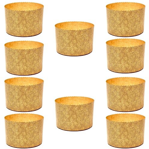 FAH FAMILY AT HOME Hohe Panettone-Form, 750 g (10 Stk) – Professionell, aus natürlichem, reinem Zellulose-Papier mit hoher Dichte, kalandriert, Backformen, hitzebeständig bis zu 200°C