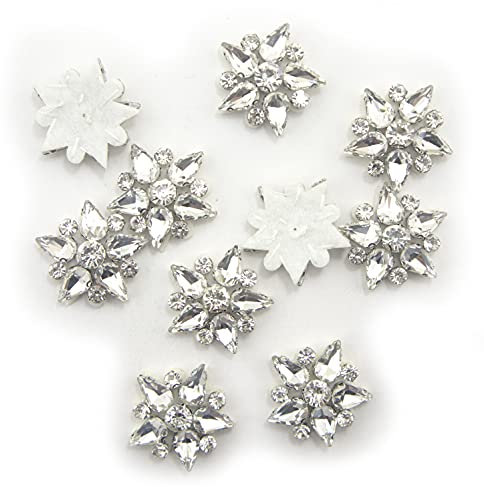 HAND® 5-Punkt-Kristallglas-Stern-Verzierungen mit weißer Filzrückseite, 30 mm Durchmesser, 10 Stück