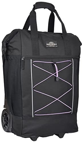 KEANU Einkaufstrolley Shopper XL Damen Herren Tasche Einkaufsroller Korb Handgepäck Flugreise Bahnreise Sauna - 40 Liter Grosse Räder - Farbauswahl (Black Pink Tension)