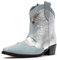 L37 HANDMADE SHOES Stivali da Cowboy, Scamosciata, Fodera in Pelle, Scarpe Fatte a Mano, Cielo Pieno di Stelle, Western Boot Donna, Blu Argento, 36 EU
