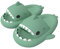 ChayChax Shark Sildes Slippers Damen Herren Kinder Hai Badelatschen Sommer Hausschuhe Badeschlappen rutschfeste Dusch Badeschuhe Strand Sandalen, Grün,43/44 EU