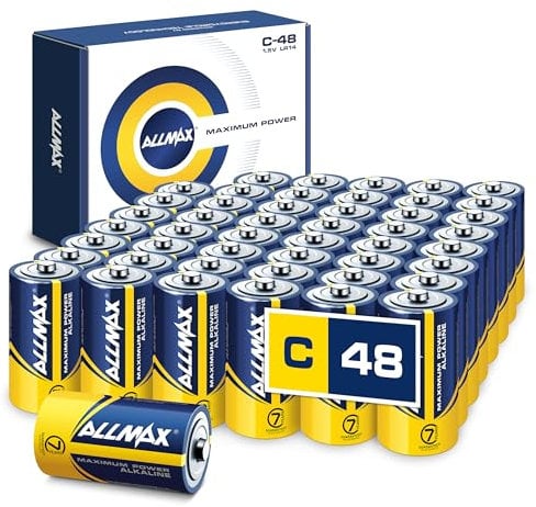 Allmax C (LR14) Maximum Power Alkaline Batteries (48 Count) – Ultra Long-Lasting, Leakproof Design, 7-Year Shelf Life, Maximum Performance (1.5V)