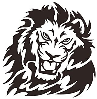 3 Stück Löwe Auto Aufkleber, MoreChioce PVC Auto Motorhaube Aufkleber Lustige Tier Simulation Wasserdicht Fenster Paste Kreative Emblem Sticker Persönlichkeit Aufkleber, 30cm x 30cm Schwarz