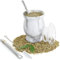 Yerba Maté en Acier Inoxydable - Double paroi isolée Mate de calebasse, Kit Bombilla Maté - avec 2 Bombillas et 1 Pinceau, Tasse Maté Ensemble pour Yerba Mate Boire (Marbré)