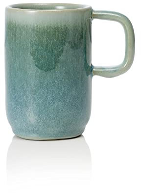 ROCKZZERO 6 Kaffeebecher im Set - Steingut, spülmaschinenfest und temperaturbeständig - Becher aus umweltfreundlichen Rohstoffen - Grün - 370 ml