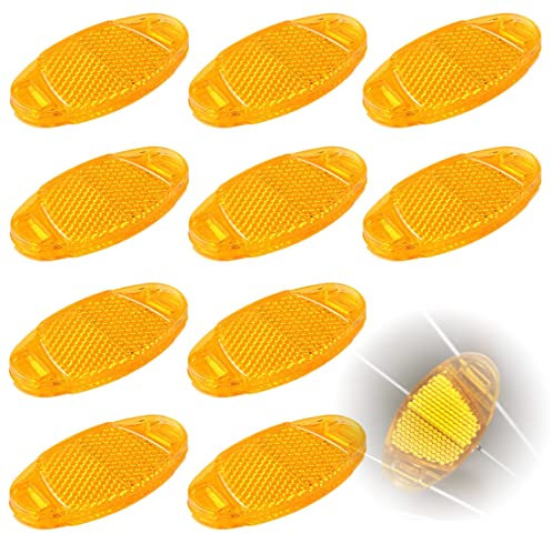 10 Stück Speichen Katzenaugen, StVZO zugelassen I Reflektoren Fahrrad, Fahrrad Reflektoren, Unisex Fahrrad Reflektor Orange peichenreflektoren, Katzenaugen Reflektoren Fahrrad, Speichenreflektoren