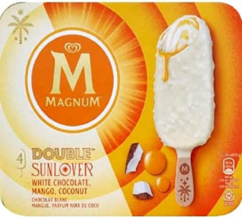 MAGNUM Glace Bâtonnet Double Sunlover Chocolat Blanc Mangue Coco, La boîte de 300g