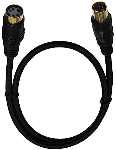 Traovien S-Video Cable Mini Din 4-Pin S Video Cable Male to Female Gold Plated Connector for Player Camcorders Laptops Transfer Video to TV or Monitor Connection Cable (3.3Ft/1m)