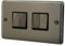 ASAB 4 Gang 2 Way 10A Plate Switch PGM 33544 Black Nickel 4 Gang Design Easy Installation with Fixing Screws Smooth Edges Sleek finish Standard UK Power Switch Excellent Electrical Conductivity