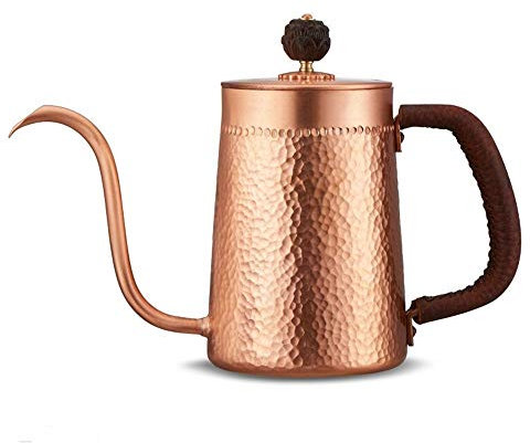 OQHAIR Caffettiera Caffettiera a Naso fine Fatta a Mano Pentola in Rame Caffettiera a Naso fine Fatta a Mano Filtro per caffè Caffettiera in Acciaio Inossidabile (Colore : Oro, Dimensioni