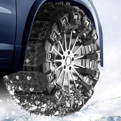 SSIMOO Auto Schneeketten,für Opel Corsa-C Corsa-D Corsa-E Corsa-F Grandland Grandland-X,Verstellbare Universal,für Reifenbreite 165-275mm,Black-10 pcs