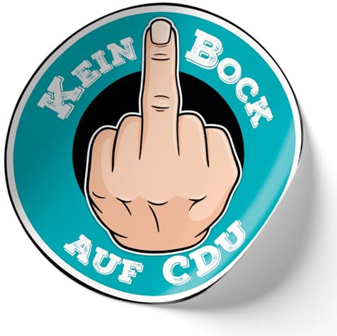 Finest Folia Set di 2 adesivi per auto, politici, 10 x 10 cm, autoadesivi, per auto, moto, computer portatili, R218 (01 CDU 1)