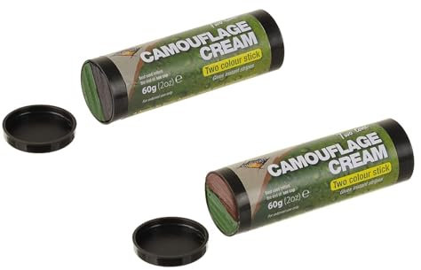 Lápiz de maquillaje de camuflaje bicolor en 2 colores marrón/verde, negro y verde, arena/marrón camuflaje (mezcla 1 marrón/verde y 1 marrón/negro)