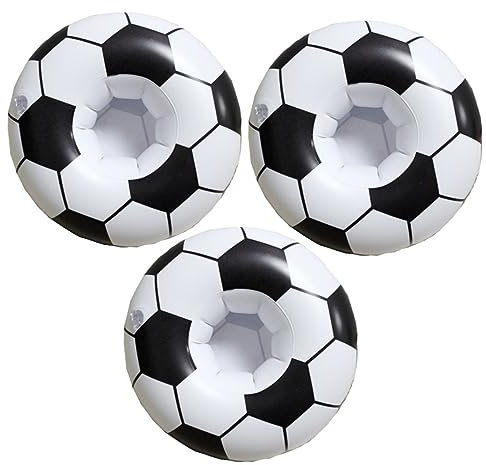 VICASKY 3pièces Porte-gobelet Gonflable Accessoires De Plage Et Fête Thème Football pour Piscine Et Événements
