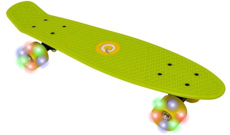 Evo EVO 22' Penny Board mit Licht | Skateboard für Anfänger oder Profis | Skateboard mit leuchtenden Rädern für Kinder und Jugendliche | Mini-Cruiser-Komplettboard | Geeignet für alle ab 3 Jahren