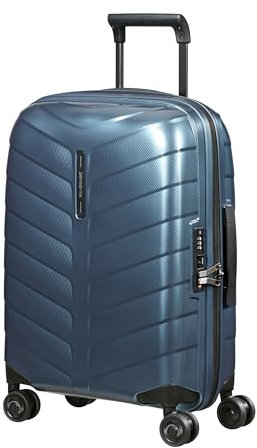 Samsonite Attrix - Spinner S, Erweiterbarer Handgepäck, 55 cm, 38/44 L, Blau (Stahlblau)