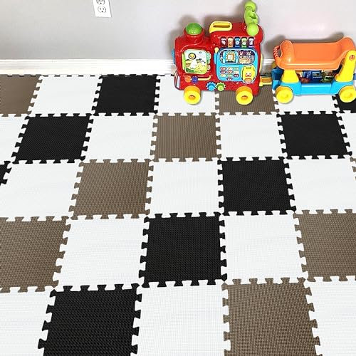 YIMINYUER® 25 Teilige (30cm×30cm×1cm Einzelstück), Puzzlematten Baby, Puzzlematte Spielmatte, Babys Puzzle Matten, Kinder Spielmatten R01R04R06G301025