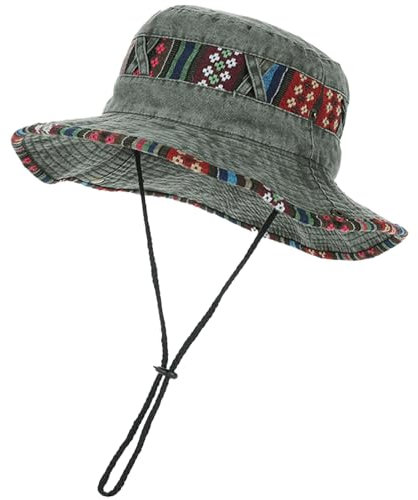 SAKTHIVEL Sonnenhut Herren Sommerhut UV Schutz Baumwolle Faltbar Safari Hut Outdoor Wanderhut Buschhut Fischerhut Anglerhut Gartenhut Boonie Hat