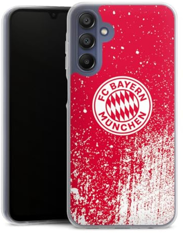 Silikon Hülle kompatibel mit Samsung Galaxy A 15 5G Case transparent Handyhülle FC Bayern München Offizielles Lizenzprodukt FCB