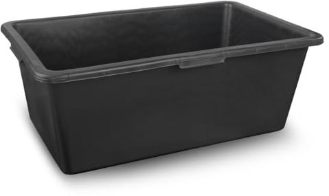 Maurerwanne Eckig 65L für Baustelle Haushalt Garten Mörtelkübel extrem Stabiler Baueimer mit verstärktem Boden (1 Stück 80 Liter)