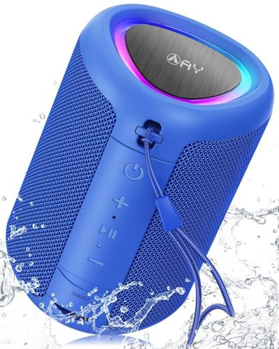AY Cassa Bluetooth Portatile con Luci, Impermeabile IPX5, Stereo Paring, Ingresso AUX&TF-Card, 24 Ore di Riproduzione, Piccolo Altoparlante Wireless Bluetooth 5.3, Perfetto per Casa,Feste,All'aperto