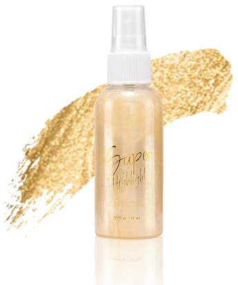 Spray de Brillo, Purpurina Corporal de Maquillaje, Resaltador con Purpurina en Aerosol para Cabello Cara Corporal, Pulverizador de Purpurinas para Carnaval, Fiestas Raves, 60ml (Dorado)