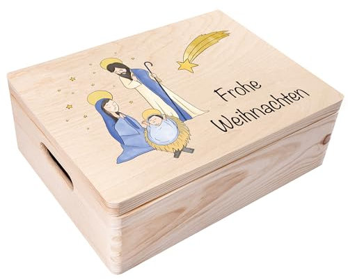 Creative Deco Weihnachtsgeschenke Personalisierte Holzkiste Heilige Familie