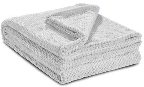 Como Kuscheldecke Grau, Teddy-Fleecedecke, kuschelige Wohndecke & Tagesdecke, 100% Polyester, 300 GSM, gesäumte Einfassung 150 x 200 cm