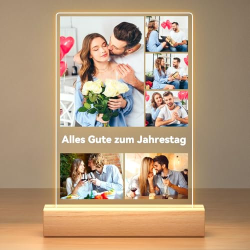 Personalisierte Jahrestag Geschenk für Ihn Sie, Personalisierte Bilderrahmen mit Foto, Bilderrahmen Personalisiert mit Bild, Personalisiertes Weihnachts Geschenke für Frauen Männer Freundin Freund