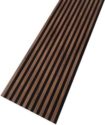 MEBANO. Chêne Stirling Lamelles Acoustiques sur Feutre Noir 240x53 cm Panneaux Muraux Acoustiques Absorption Sonore et Décoration Murale élégante Panneaux Muraux en MDF
