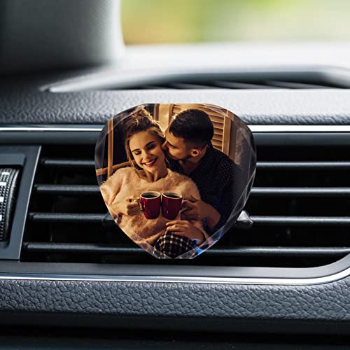 Clip de ventilation de voiture en cristal personnalisé avec photo, image personnalisée, clips de désodorisant de voiture, accessoires de voiture intérieurs, décoration pour femmes