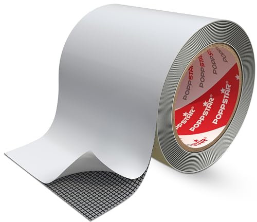 POPPSTAR Nastro adesivo per zanzariere (2m x 5cm, grigio) Kit di riparazione per zanzariere e reti anti-insetti di porte e finestre
