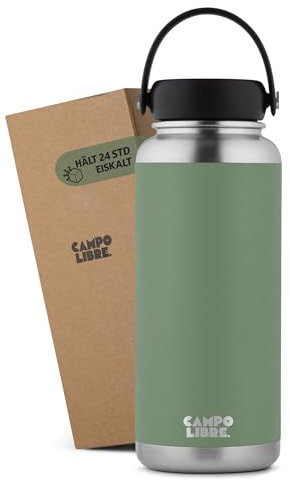 Campo Libre.® Umberto I Premium Edelstahl Trinkflasche 1l, 2l, 400ml | Thermosflasche, isolierte Wasserflasche | Auslaufsichere Isolierflasche | Kohlensäure geeignet | spülmaschinenfest